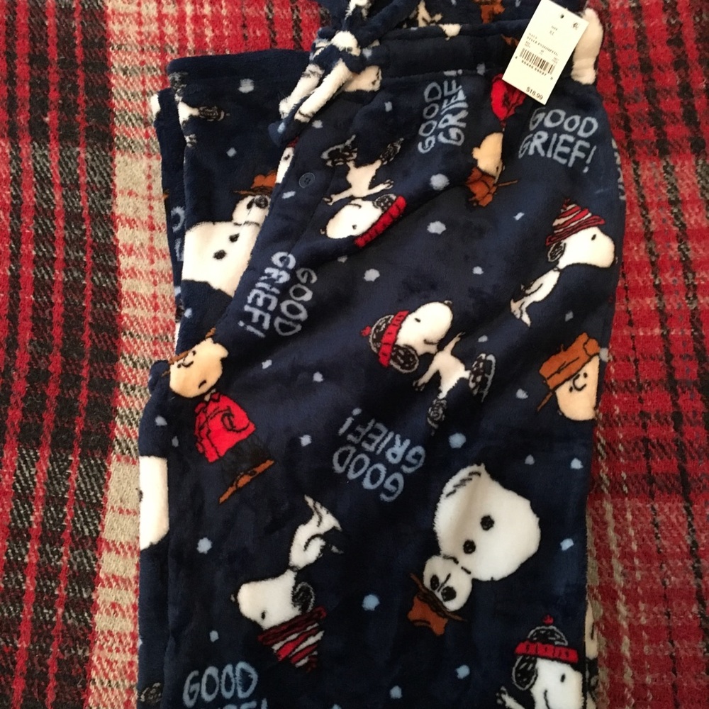 Peanuts fleece pajama pants with tags